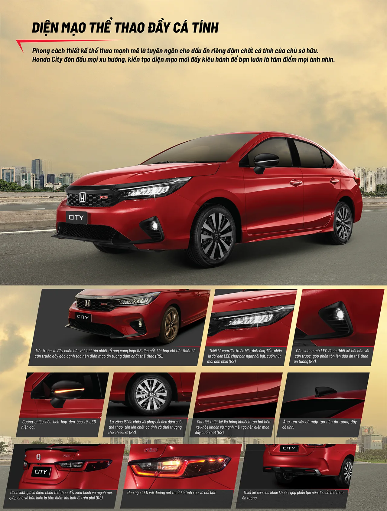 HONDA CITY Ngoại Thất Honda City Thể Thao Cá Tính